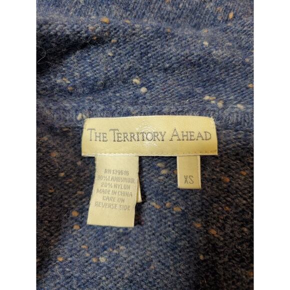 The Territory Ahead Sweater XS Womens Navy Blue Long Cardigan Pockets LambsWool - Picture 5 of 8
